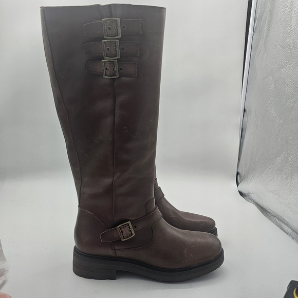 Lucky Brand Citere Knee-High Leather Boots Brown Women’s Size 9 - Picture 8 of 13
